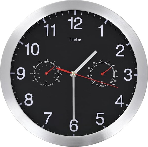VidaXL Nástěnné hodiny strojek Quartz vlhkoměr a teploměr 30 cm [50623] Barva: Bílá