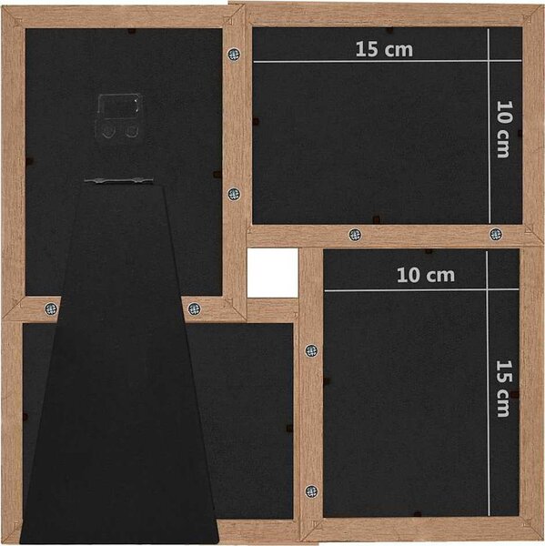 VidaXL Kolážový fotorámeček na 4 obrázky (10 x 15 cm) MDF [332774] Barva: Černá
