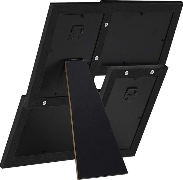 VidaXL Kolážový fotorámeček na 4 obrázky (10 x 15 cm) MDF [332774] Barva: Černá
