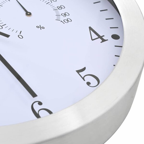 VidaXL Nástěnné hodiny strojek Quartz vlhkoměr a teploměr 30 cm [50623] Barva: Bílá