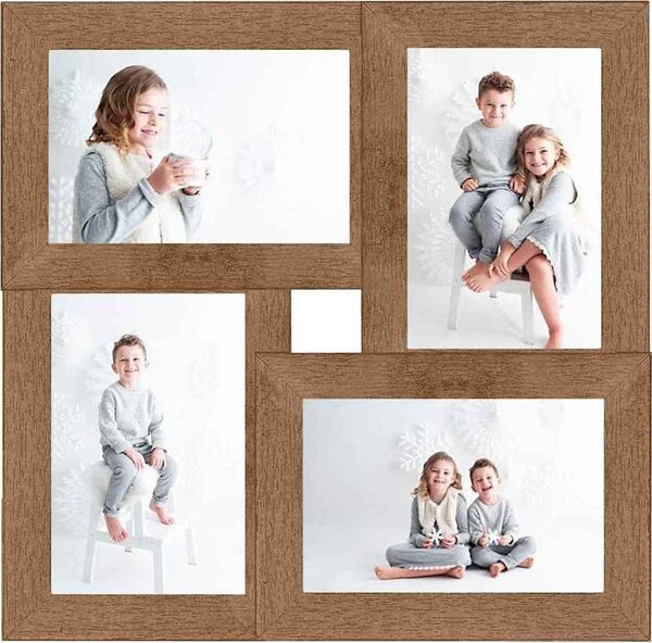VidaXL Kolážový fotorámeček na 4 obrázky (10 x 15 cm) MDF [332774] Barva: Černá