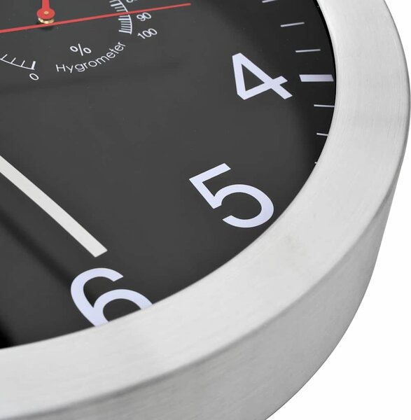 VidaXL Nástěnné hodiny strojek Quartz vlhkoměr a teploměr 30 cm [50623] Barva: Bílá