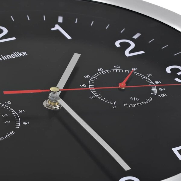 VidaXL Nástěnné hodiny strojek Quartz vlhkoměr a teploměr 30 cm [50623] Barva: Bílá