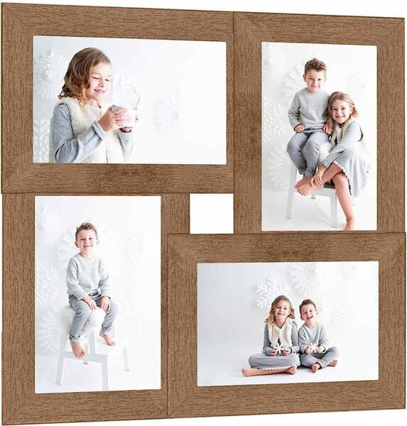 VidaXL Kolážový fotorámeček na 4 obrázky (10 x 15 cm) MDF [332774] Barva: Černá