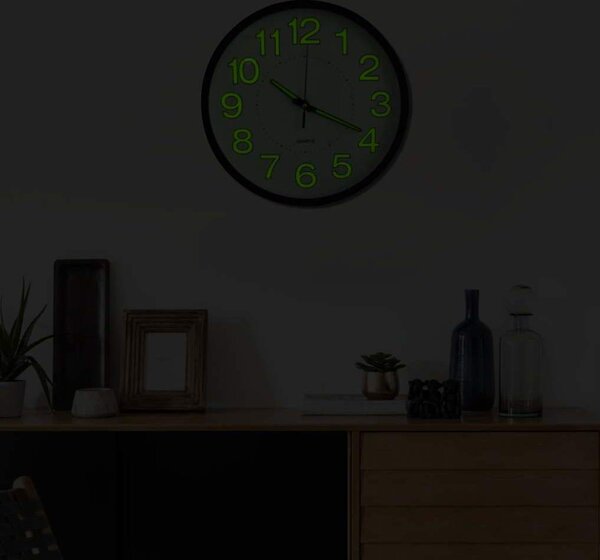 VidaXL Svítící nástěnné hodiny 30 cm [325167] Barva: Černá