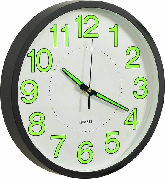 VidaXL Svítící nástěnné hodiny 30 cm [325167] Barva: Černá