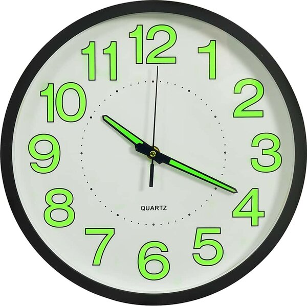 VidaXL Svítící nástěnné hodiny 30 cm [325167] Barva: Černá