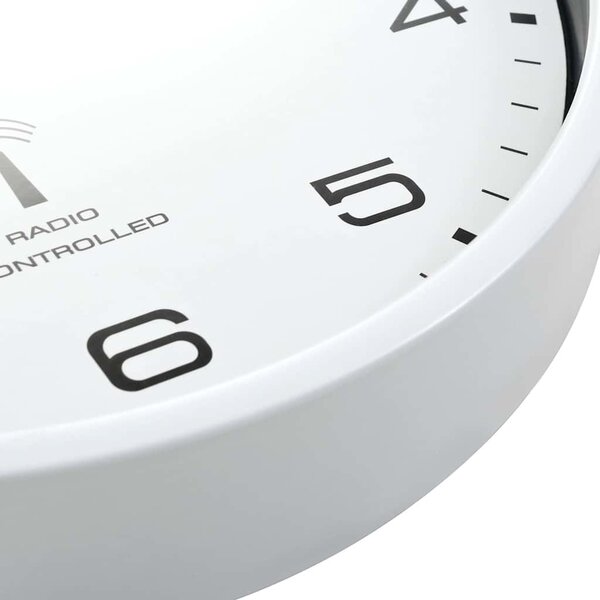 VidaXL Rádiem řízené nástěnné hodiny se strojkem Quartz 31 cm [50616] Barva: Bílá a černá