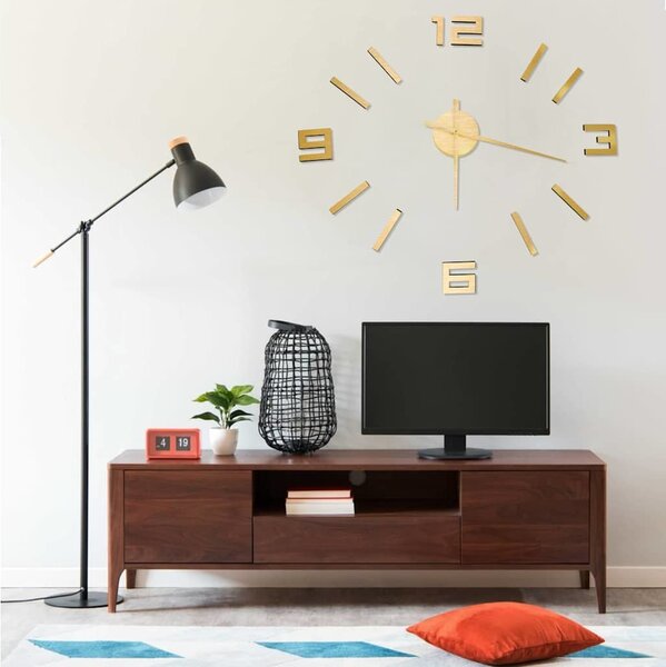 VidaXL 3D Nástěnné hodiny moderní design 100 cm XXL [325157] Barva: Černá