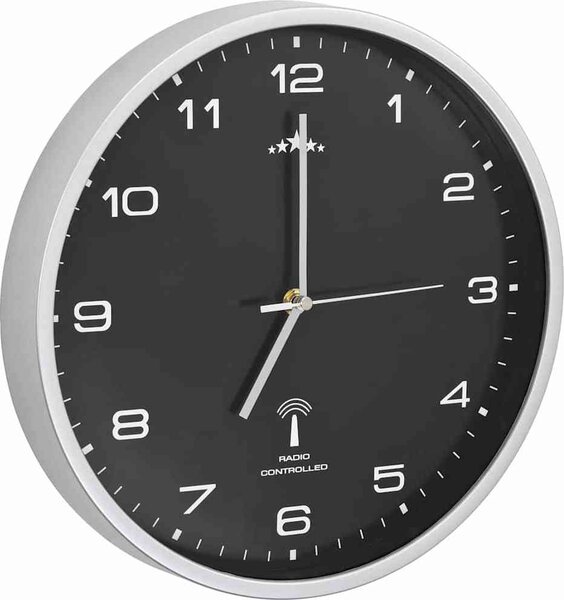 VidaXL Rádiem řízené nástěnné hodiny se strojkem Quartz 31 cm [50616] Barva: Bílá a černá