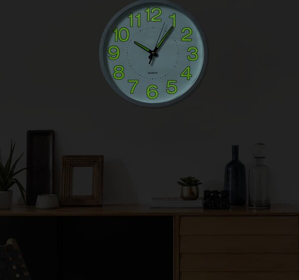 VidaXL Svítící nástěnné hodiny 30 cm [325167] Barva: Černá
