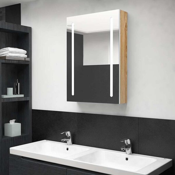 VidaXL LED koupelnová skříňka se zrcadlem 50 x 13 x 70 cm [326498] Barva: Zářivě šedá