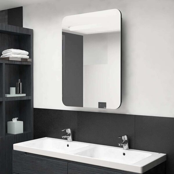 VidaXL LED koupelnová skříňka se zrcadlem 60 x 11 x 80 cm [326509] Barva: Černá