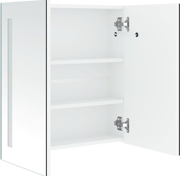 VidaXL LED koupelnová skříňka se zrcadlem 62 x 14 x 60 cm [326521] Barva: bílá a stříbrná