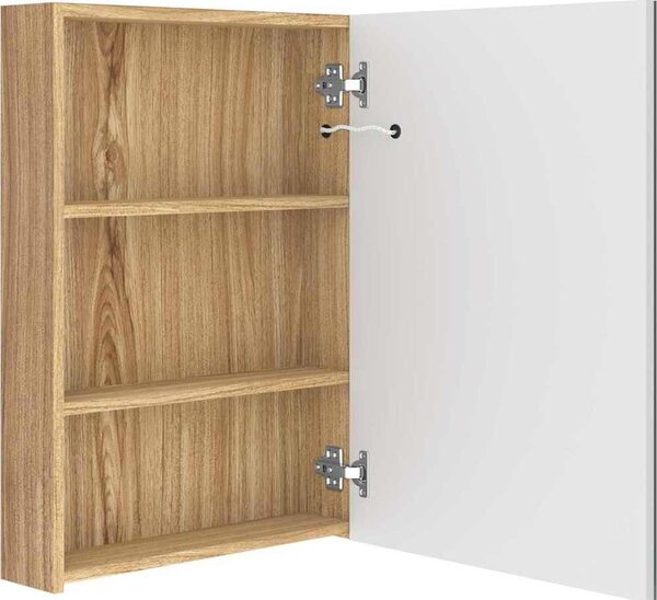 VidaXL LED koupelnová skříňka se zrcadlem 50 x 13 x 70 cm [326498] Barva: Zářivě šedá