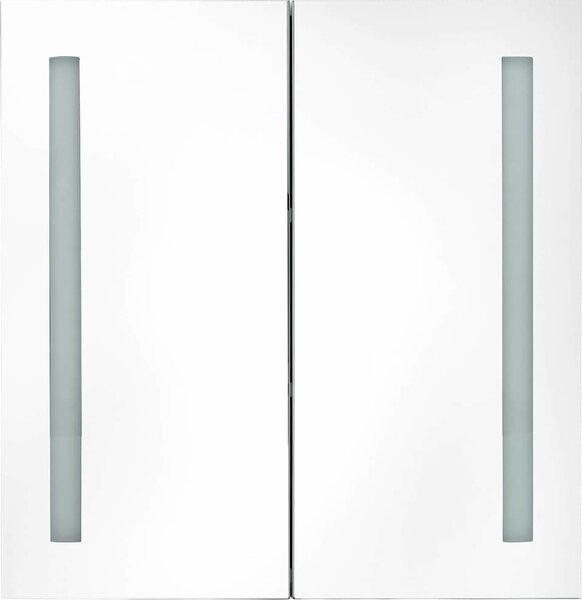 VidaXL LED koupelnová skříňka se zrcadlem 62 x 14 x 60 cm [326521] Barva: bílá a stříbrná