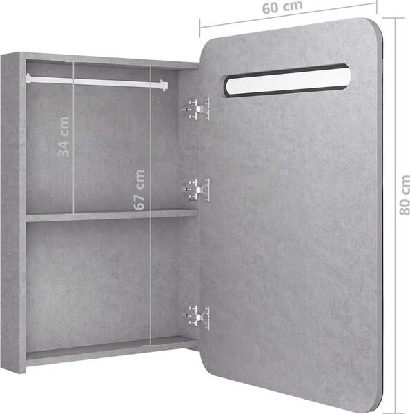 VidaXL LED koupelnová skříňka se zrcadlem 60 x 11 x 80 cm [326509] Barva: Černá