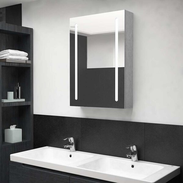 VidaXL LED koupelnová skříňka se zrcadlem 50 x 13 x 70 cm [326498] Barva: Zářivě šedá