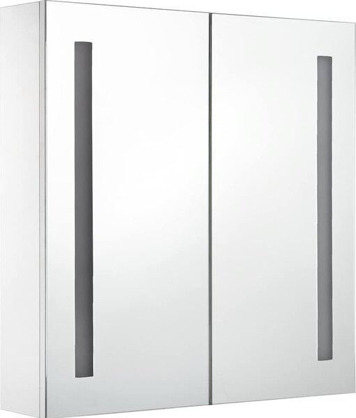 VidaXL LED koupelnová skříňka se zrcadlem 62 x 14 x 60 cm [326521] Barva: bílá a stříbrná