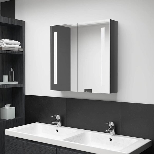 VidaXL LED koupelnová skříňka se zrcadlem 62 x 14 x 60 cm [326521] Barva: bílá a stříbrná
