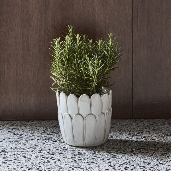 Keramický obal na květináč Ezra Off White