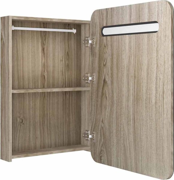 VidaXL LED koupelnová skříňka se zrcadlem 60 x 11 x 80 cm [326509] Barva: Černá