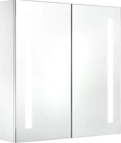 VidaXL LED koupelnová skříňka se zrcadlem 62 x 14 x 60 cm [326521] Barva: bílá a stříbrná