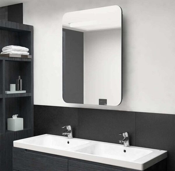 VidaXL LED koupelnová skříňka se zrcadlem 60 x 11 x 80 cm [326509] Barva: Černá