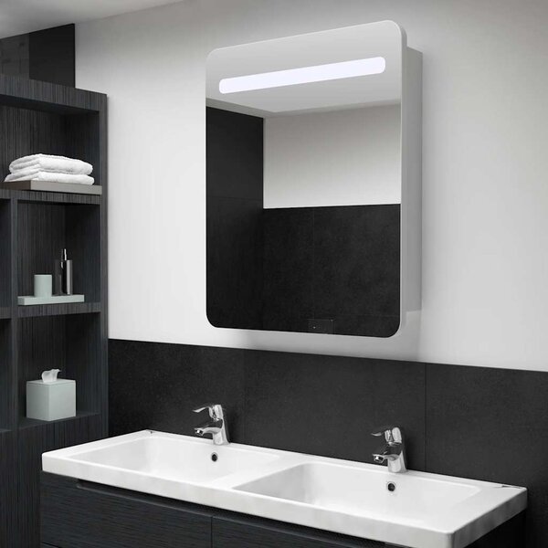 VidaXL LED koupelnová skříňka se zrcadlem 60 x 11 x 80 cm [326509] Barva: bílá a stříbrná