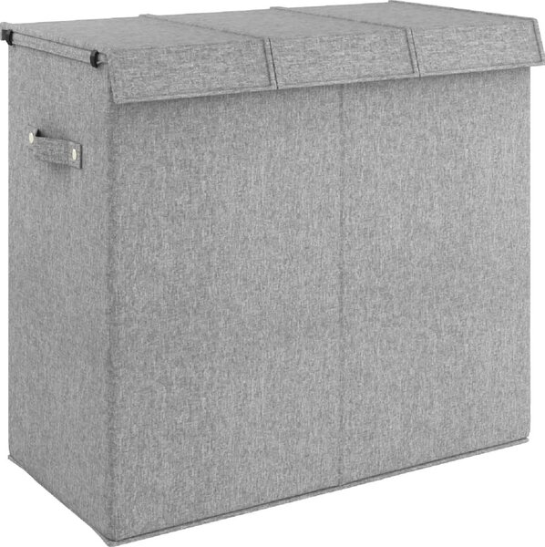 VidaXL Skládací koš na prádlo šedý 64,5x34,5x59 cm umělá lněná tkanina [351041]