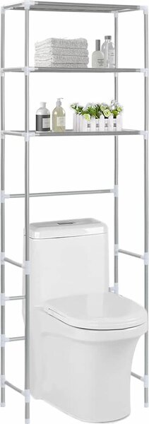 VidaXL 3patrový úložný regál nad WC 53 x 28 x 169 cm [282464] Barva: Černá