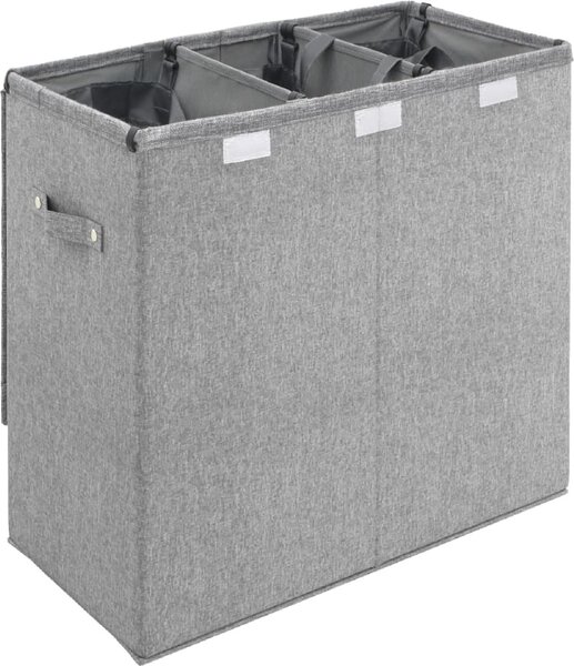 VidaXL Skládací koš na prádlo šedý 64,5x34,5x59 cm umělá lněná tkanina [351041]