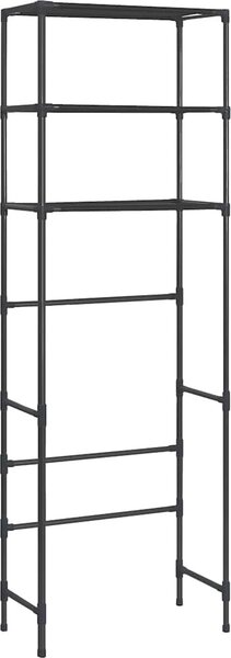VidaXL 3patrový úložný regál nad WC 53 x 28 x 169 cm [282464] Barva: Černá