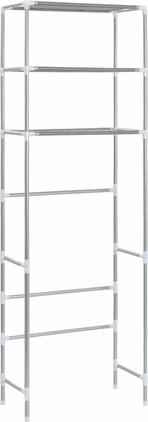 VidaXL 3patrový úložný regál nad WC 53 x 28 x 169 cm [282464] Barva: Černá