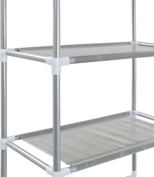 VidaXL 3patrový úložný regál nad WC 53 x 28 x 169 cm [282464] Barva: Černá