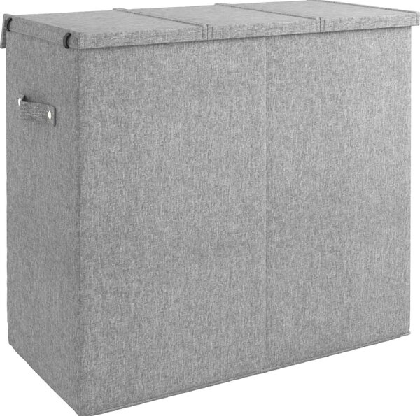 VidaXL Skládací koš na prádlo šedý 64,5x34,5x59 cm umělá lněná tkanina [351041]