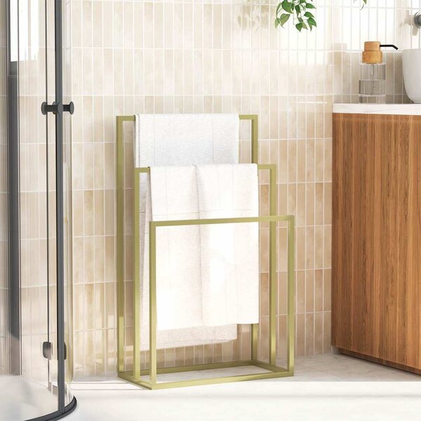 VidaXL Volně stojící stojan na ručníky 48 x 24 x 79 cm železo [343092] Barva: Černá