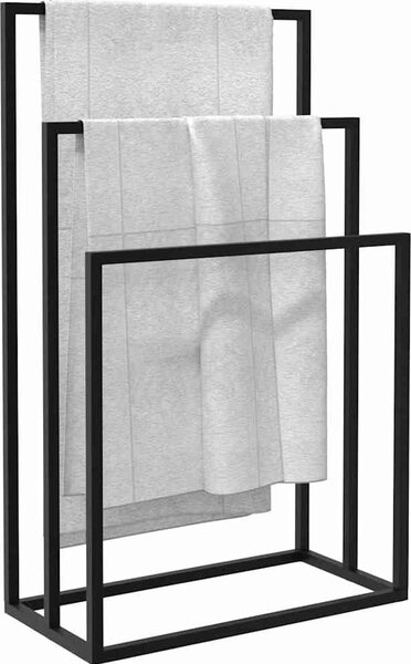 VidaXL Volně stojící stojan na ručníky 48 x 24 x 79 cm železo [343092] Barva: Černá