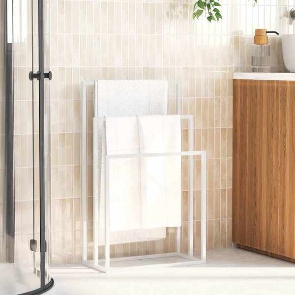 VidaXL Volně stojící stojan na ručníky 48 x 24 x 79 cm železo [343092] Barva: Černá