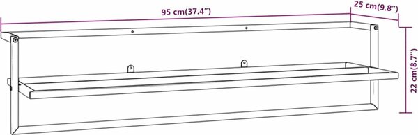 VidaXL Věšák na ručníky 95 x 25 x 22 cm železo [336122] Barva: Černá
