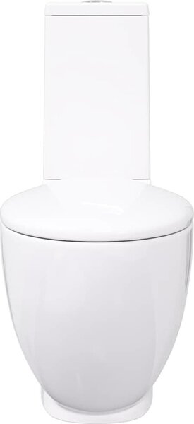 VidaXL Keramické WC kombi kulaté spodní odpad [3059888] Barva: Černá