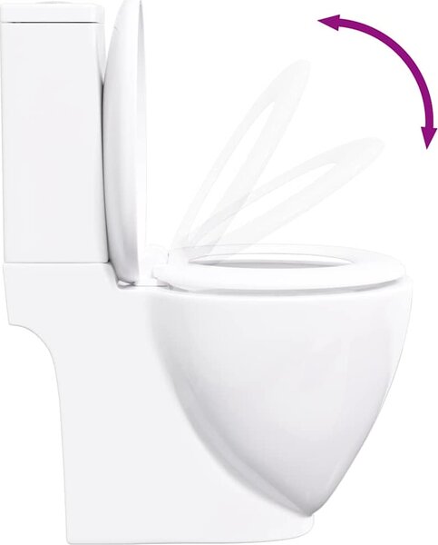 VidaXL Keramické WC kombi kulaté spodní odpad [3059888] Barva: Černá