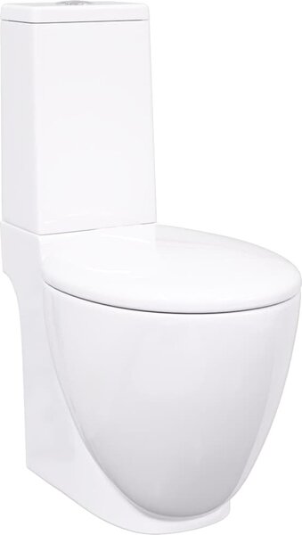 VidaXL Keramické WC kombi kulaté spodní odpad [3059888] Barva: Černá