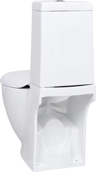 VidaXL Keramické WC kombi kulaté spodní odpad [3059888] Barva: Černá