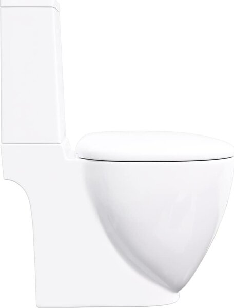 VidaXL Keramické WC kombi kulaté spodní odpad [3059888] Barva: Černá
