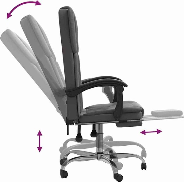VidaXL Polohovací kancelářská židle umělá kůže [349624] Barva: Hnědá