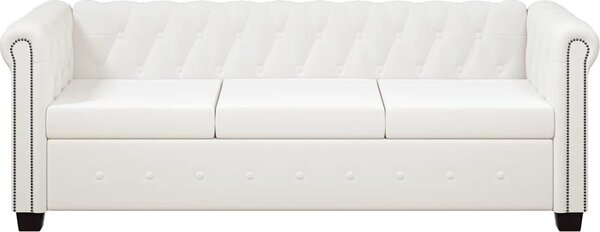 VidaXL Chesterfield 3místná sedačka umělá kůže [242370] Barva: Černá
