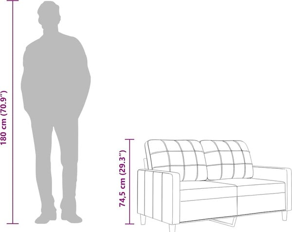 VidaXL 2místná pohovka 140 cm textil [359092] Barva: světle šedá