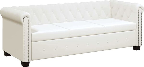 VidaXL Chesterfield 3místná sedačka umělá kůže [242370] Barva: Černá