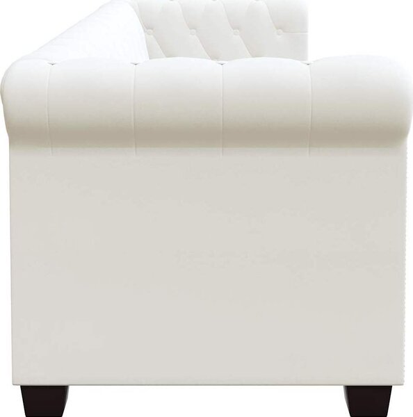VidaXL Chesterfield 3místná sedačka umělá kůže [242370] Barva: Černá